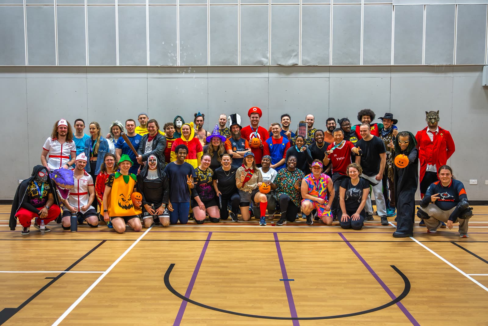Around sixty PB players in fancy dress at the Halloween session